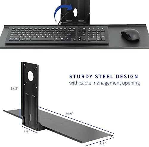 VIVO Black VESA Mounted 26 x 8 in Keyboard Tray, MOUNT-KB03