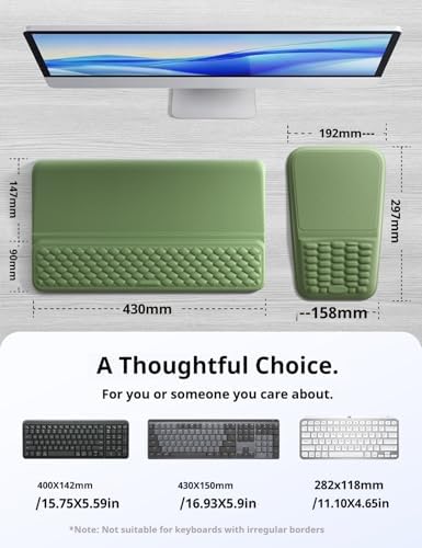 Vaydeer Keyboard Stand and Mouse Pad Set, Soft Memory Foam Wrist Rest