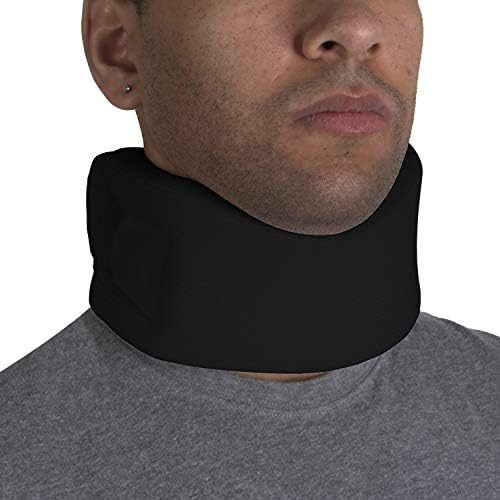 OTC Cervical Collar, Soft Contour Foam, Neck Support Brace, Black Wide 3.5" Depth, X-Small