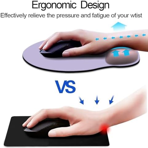 DOOKE ErgoComfort Wrist Rest Mouse Pad-Ergonomic Office Mousepad with Wrist Support-Non-Slip, Design Desk Accessories Mat for Home&Game Decor Pink Purple