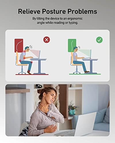 ergounion 3 in 1 Silicone Laptop Stand, Keyboard Riser for Ergonomic Typing/Reading, Portable Laptop Cooling Stand, for Home Office School and Travel, Oval Base, Bright Beige