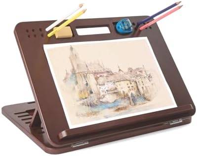 StrongTek Bamboo Tabletop Easel, 6-Angle Drawing Board for Desk and Lap