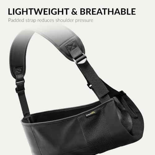BraceUP Arm Sling with Padded Strap & Storage Pocket, One Size