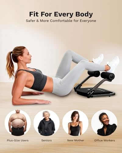 AIRHOP Ab Machine 4-Speed Auto Rebound Sit Up Abdominal Trainer Home Gym