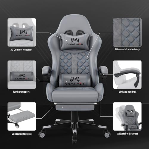 Gamtimer Gaming Chair, 400 LB Weight Capacity,with Pocket Spring Cushion