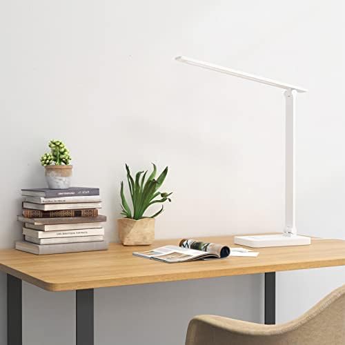 Lepro LED Desk Lamp with USB Charging Port for Dorm Room, 700LM 9.5W, White