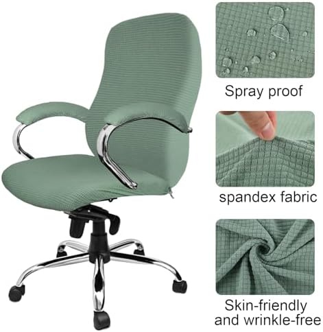 Tatuo 3 Pcs Computer Office Chair Armrest Cover, L, Waffle, Green