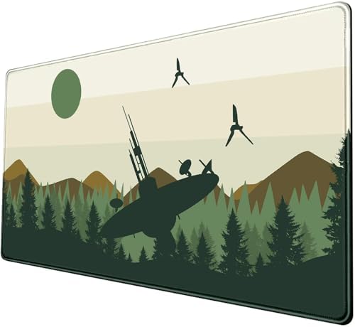 Spaceship XXL Large Gaming Mouse Pad Desk Mat Pad Non-Slip Rubber Base Desk Matt for Desktop Big Full Mousepad Computer Keyboard and Mouse Mat Extended Mouse Pad 31.5x15.7In