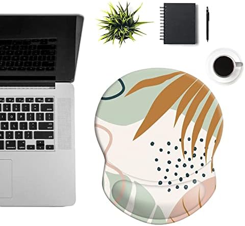 Ergonomic Wrist Support Mouse Pad - Comfortable Computer Mouse Pad with Non-Slip PU Base for Home Office Working Gaming (Summer Style Plants 2)