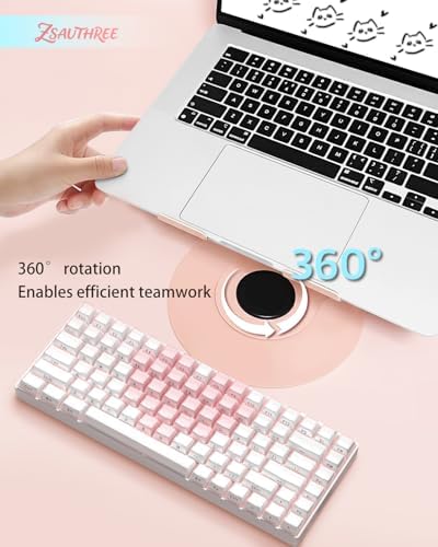 360° Rotating Adjustable Laptop Stand Perfect for Work, Painting,Office,Travel,Home,Fits MacBook & Laptops up to 13-15",Dual Rotary Shaft,Folding Design-Pink