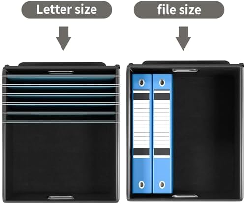File Organizer Box with Lids, Collapsible File Folder Organizer