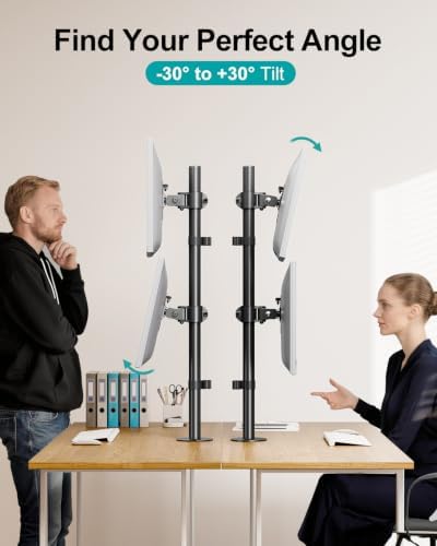 Stacked Monitor Mount for Max 32" Screens, Vertical Dual Monitor Stand
