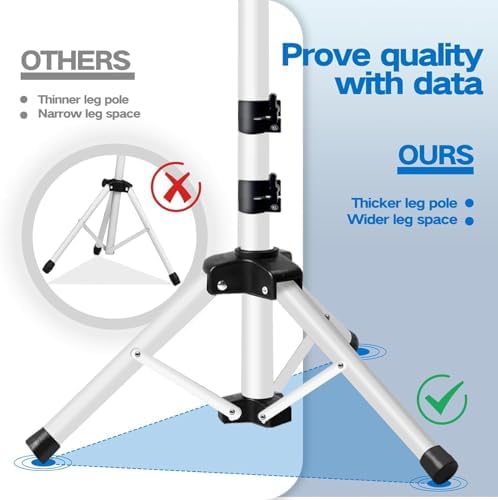 Projector Stand, 22 to 55 Inch Laptop Stand,Projector Tripod with Phone Holder,Tripod for Projector,DJ Equipment,Projector Stand for Outdoor Movies,Office, Home, Stage or Studio (White)