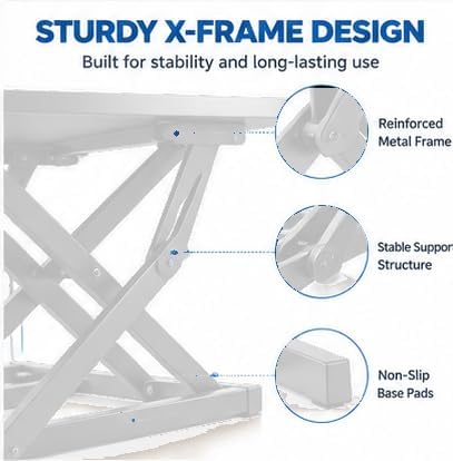 Standing Desk Converter, Adjustable Dual Monitor Riser, White