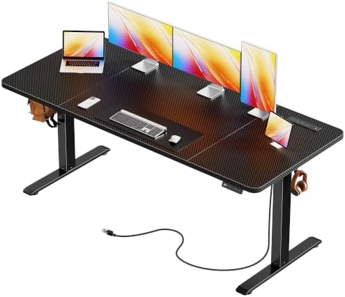 Huuger 63 X 24 Inch Electric Standing Desk with Power Outlets
