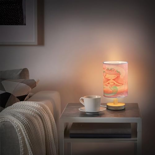 ALAZA Mermaid Coral Reef Decor Bedside Table Lamp with USB Port for Bedroom Nightstand Office Desk LED Bulb Included
