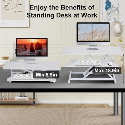 38-inch Standing Desk Converter, Height Adjustable 5.9-18.9in