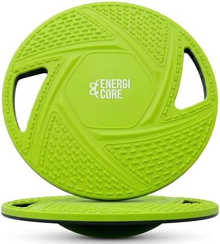 Energi Core Balance Board for Standing Desk and Core Workout - Anti-Slip Surface - Black, Green