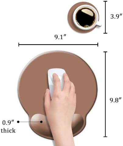 DOOKE ErgoComfort Wrist Rest Mouse Pad-Ergonomic Office Mousepad with Wrist Support-Non-Slip, Design Desk Accessories Mat for Home&Game Decor Mocha Mousse