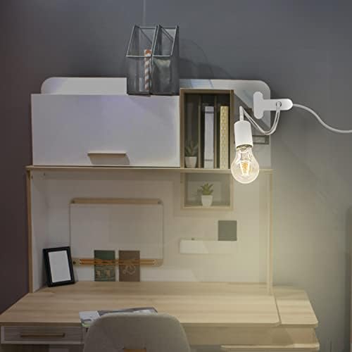 Clip Desk Lamp Socket,2 Pack Flexible Desk Light Socket,Gooseneck Clip on Lights,Flexible Lamp with Clamp,Adjustable Light Stand Clamp Lamp,Night Light,Reading Book Lights