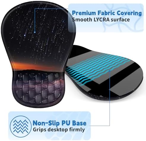 YIWEI Ergonomic Mouse Pad with Wrist Rest for Carpal Tunnel Pain Relief