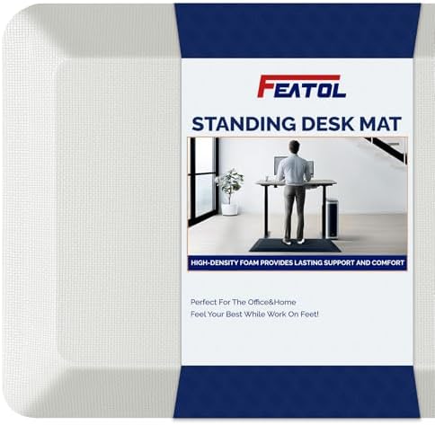 FEATOL Anti Fatigue Mat for Standing Desk & Kitchen Floor, 9/10 Extra Thick