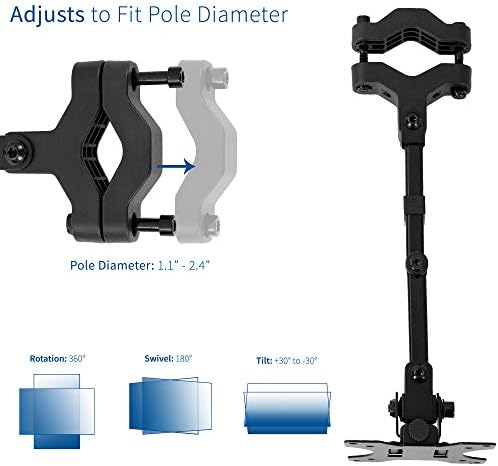VIVO Black Pole Mount Monitor Arm for 17 to 32 in Screen, MOUNT-POLE01A
