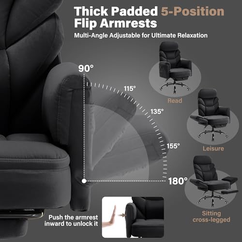 Big and Tall Office Chair, Reclining High Back Criss Cross Desk Chair