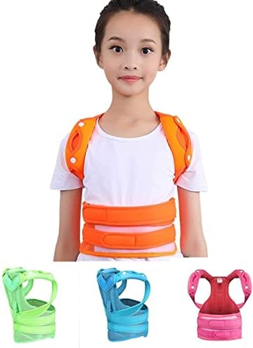 Posture Corrector Adjustable Back Shoulder Straighten Orthopedic Brace Belt for Kyphosis, Chest Slouching and Humpback, Improving Posture Back Posture (Color : Orange, Size : Medium)