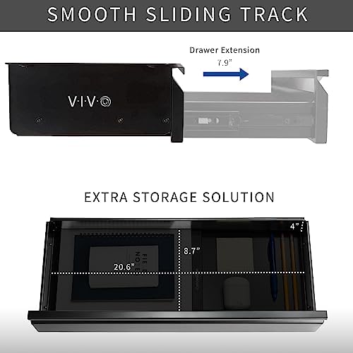 VIVO Black 22 x 9 inch Under Desk Slide Out Drawer, DESK-AC03A-22B