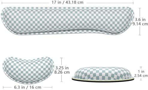 Dapesuom Enlarge Keyboard Wrist Rest, Memory Foam Wrist Cushion for Support, Cute Typing Pain Relief Keyboard Mouse Pad Rests Set with Non-Slip Base for Gaming Laptop Office Computer, Sage Green