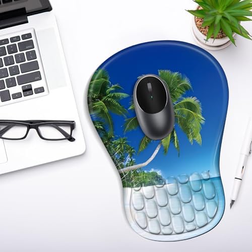 YIWEI Ergonomic Mouse Pad with Wrist Rest for Carpal Tunnel Pain Relief