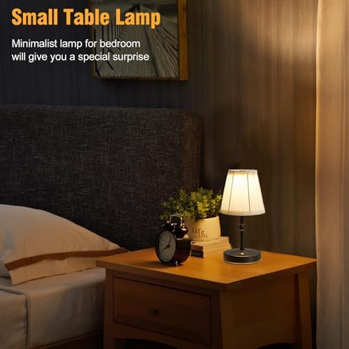 5W LED Cordless Mini Lamp,3000 mah Battery Operated Lamps,3 Color Temperature Dimmable Table Light,Small Rechargeable Lamp,Kitchen Lamps countertop,Restaurant (Black)