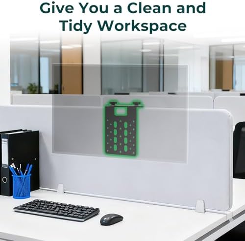 Metal Office Cubicle Monitor Mount Bracket VESA Monitor Mount Stand Adjustable Clamp Mount for Desk Partition, 13" - 32" Cubicle Monitor Hanger, Clamp Hook Top Holds Up to 17.6 lbs, Black