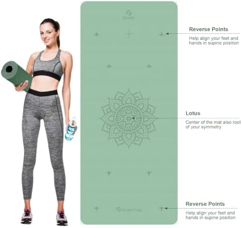 Gruper Yoga Mat Non Slip, TPE Extra Wide Yoga Mat with Alignment Mark