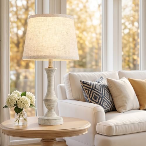 Luvkczc Table Lamp Set of 2, 19" Cottage Core Resin Bedside Lamps