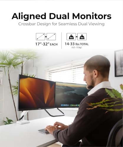 Modernsolid Dual Monitor Arm Desk Mount for Two 17-32 Inch Screens