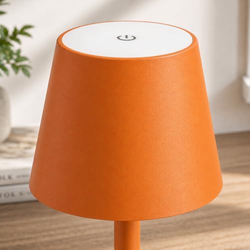 Yogaret Orange Cordless Table Lamp Set of 2-3 Way and Stepless Dimmable - for Restaurant Dining Bedroom Home Bar