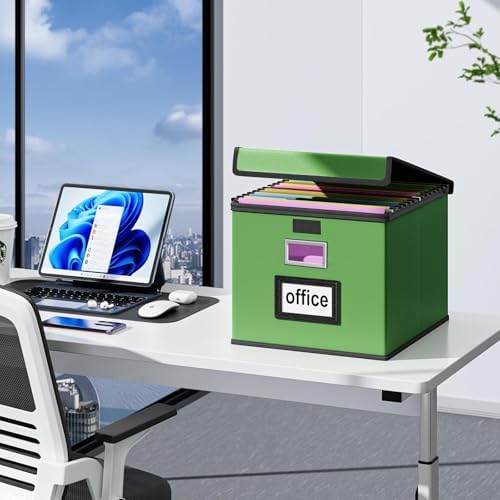 File Organizer Box with Lids, Collapsible File Folder Organizer