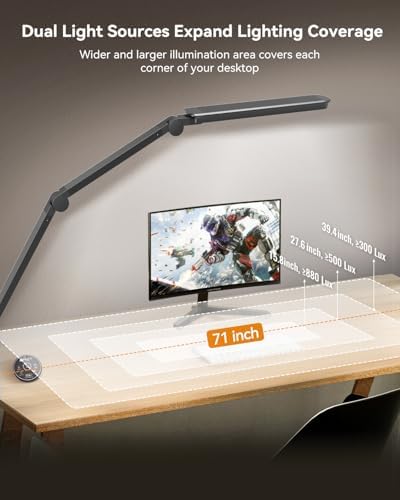 LED Desk Lamp with Clamp, 4CCT Table Lights for Home Office Puzzle Painting