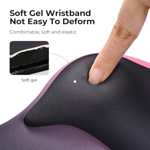 EooCoo Mouse Pad with Gel Wrist Rest, Ergonomic Mousepad Wrist Alignment