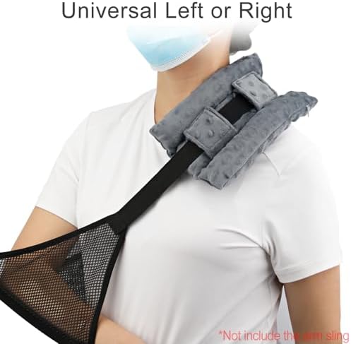 Upgrade Neck Pad Strap Cushion Pillow for Arm Sling Comfort Shoulder Support Pad Rotator Cuff Replacemet Surgery Elbow Brace Carry Padded Cover Broken Wrist Hand Injury Cast, Minky Dot Dark Gray