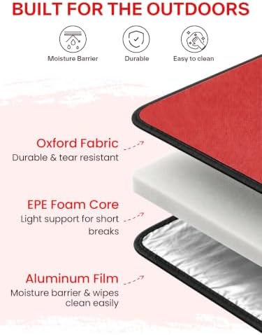 Sportneer Sitting Pad, Compact Waterproof Foldable Seat Mat for Children, Ideal for Camping, Beach, Soccer Games, Picnic & Backpacking