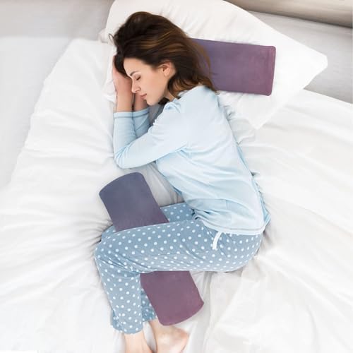 Bolster Pillow for Legs Massage Table Firm Neck Roll Pillow Decorative Round Pillow Roller Massage Bed Car Neck Support Pillow Blue Pink Gradient