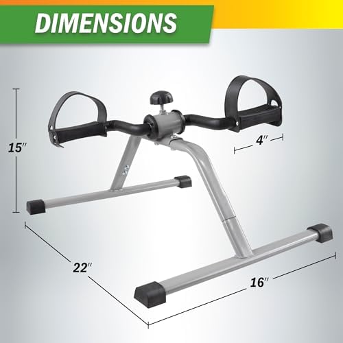 Under Desk Exercise Bike Pedal Exerciser – Mini Stationary Cycle with Adjustable Resistance, Calorie Tracker & Foldable Design – Compact Pedal Machine for Home, Office, or Physical Therapy by Wakeman