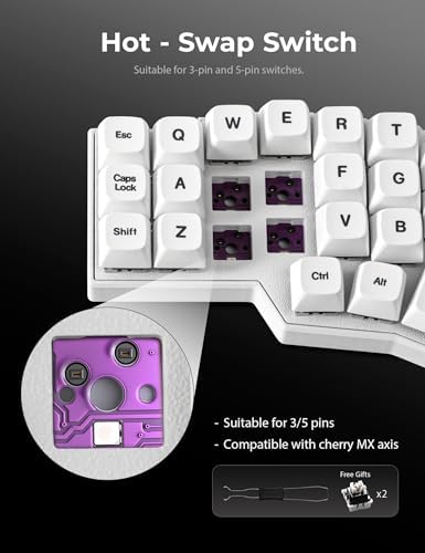 YIVU CORNE V4.1 Split Ergonomic Mechanical Keyboard, 40% 3x6 Columnar Stagger Ortholinear Layout, QMK/Vial Programmable, Wired Type-C Hot-Swappable RGB Custom Keyboard for Programmers Typing