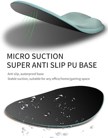 Palm-Rest and Wrist-Hugging Mouse Pad Wrist Rest, Ergonomic Wrist Support with Curve Fitting Cushioned Memory Foam for Carpal Tunnel Pain Relief, 9.9 x 8.3 Inch, Azure Dream