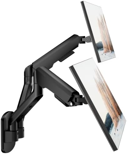 PEGZONE Dual Monitor Wall Arm 17"-35" Ultrawide 26.4Lbs VESA Black