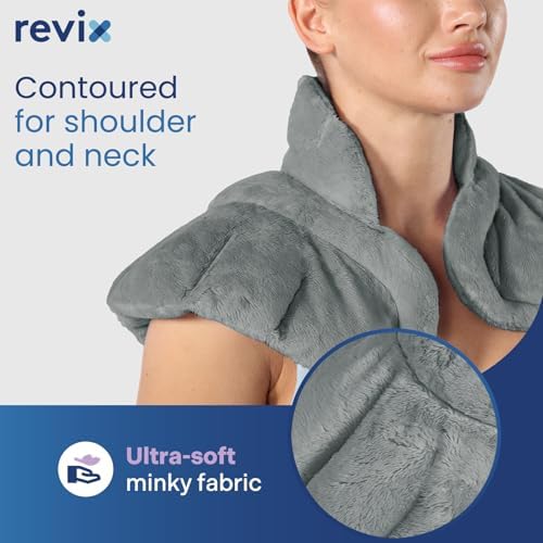 REVIX Neck Heating Pad Microwavable, Weighted Heat Wrap for Neck Shoulders