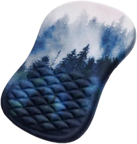 Ergonomic Mouse Pad with Wrist Rest, Mouse Pad with Memory Foam Massage Support, Non-Slip PU Base, Comfortable Typing Cushion for Home Office Computer Laptop, Forest